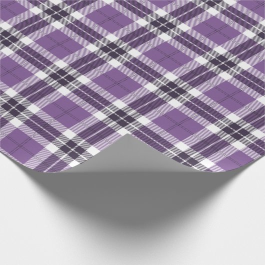 Paars Tartan Pset Scottish Trendy Pattern Cadeaupapier (Hoek)