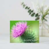 Paars Thistle Briefkaart (Staand voorkant)
