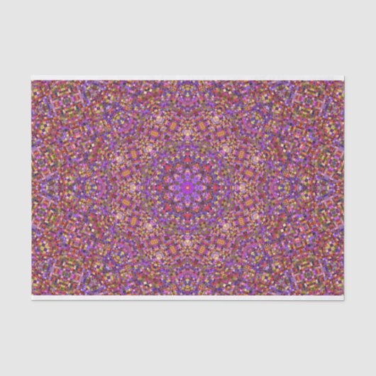 Paars Tile Pattern Kaleidoscope Tissuepapier (Voorkant)