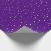 Paars tiny Golden Stars Wrap Papier (Hoek)