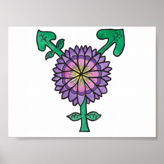 Paars transgendersymbool voor ventilator poster (Voorkant)