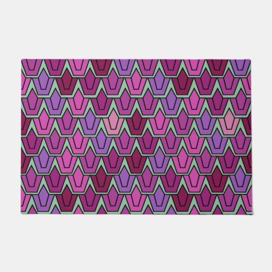 Paars Tulip Field Deurmat (Voorkant)