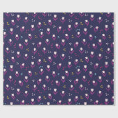 Paars tulp patroon cadeaupapier (Vlak)