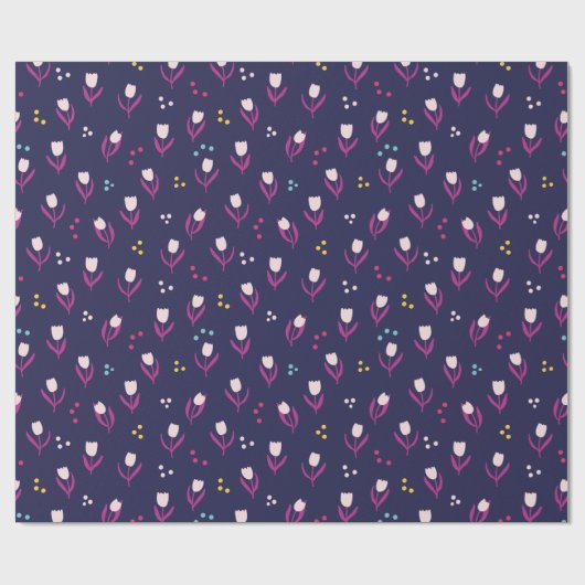 Paars tulp patroon cadeaupapier (Vlak)