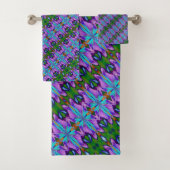 Paars Turquoise Green Abstract Design Bad Handdoek (Insitu)