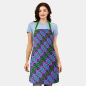 Paars Turquoise Green Abstract Design Schort (Gedragen)