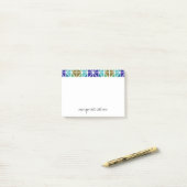 Paars Turquoise Groen Design Post-it® Notes (Op bureau)
