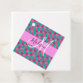 Paars Turquoise Mermaid Glitter Sparkles Monogram Bedankjes Labels (In situ)