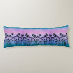 Paars-turquoise Palmbomen Lichaamskussen