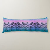 Paars-turquoise Palmbomen Lichaamskussen (Voorkant)