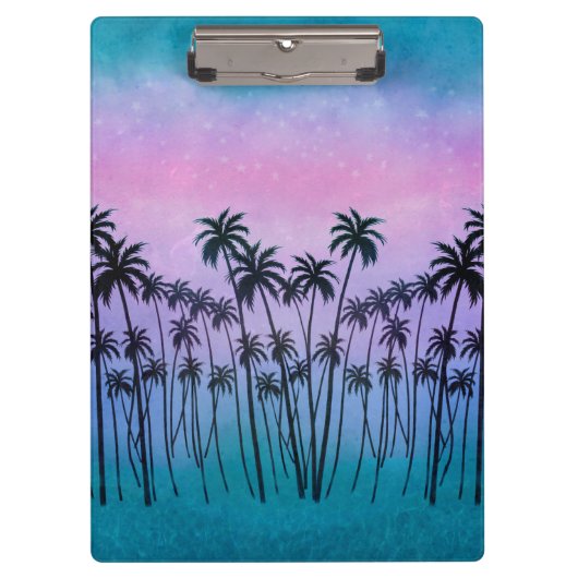 Paars-turquoise Palms Klembord (Voorkant)