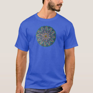 Paars/Turquoise Ster-explosie Mandala T-shirt