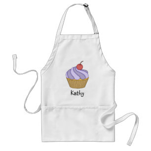 Paars tweetone cupcake Apron Standaard Schort