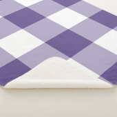 Paars Ultra Violet Gingham Patroon Sherpa Deken (3/4)