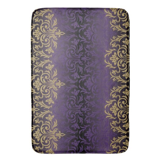 paars, ultraviolet, vocht, , patroon, goud, ch badmat (Voorkant Verticaal)