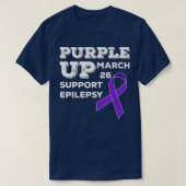 Paars-UP 26 maart ondersteuning Epilepsy Awareness T-shirt (Design voorkant)