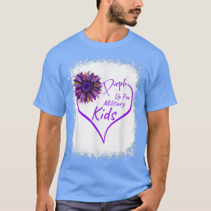 Paars-Up Militaire Kind Heart Leopard Sunflower B T-shirt