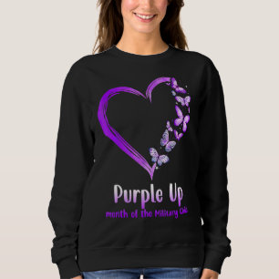Paars-Up Militaire Kindmaand Heart Butterfly Trui