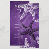Paars van het Beach Wedding Menu Starfish (Voorkant / Achterkant)