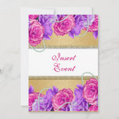 Paars verloving trouwdag roze kaart (Voorkant)