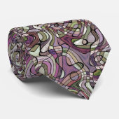 Paars vierkant, gevarieerd, gedraaid vierkant patr stropdas (Opgerold)