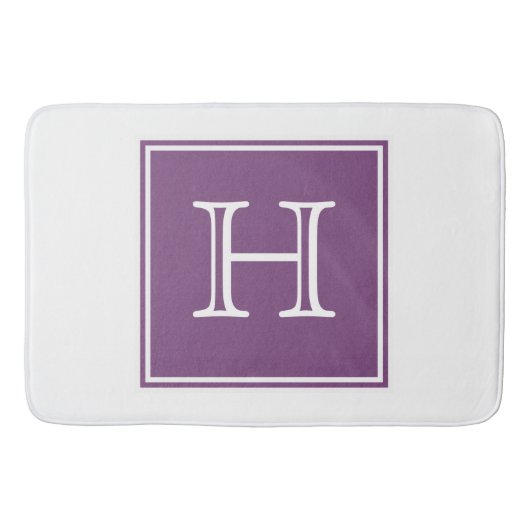 Paars vierkant monogram Bath Mat (Voorkant)