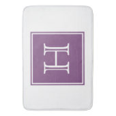 Paars vierkant monogram Bath Mat (Voorkant Verticaal)