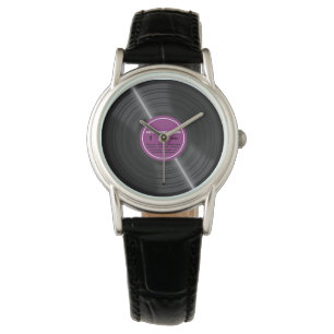  Paars Vinyl Record Album Retro Watch Horloge