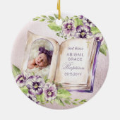 Paars Violet Artsen Foto Unieke Baptism Keepomwill Keramisch Ornament (Achterkant)