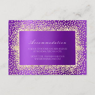 Paars Violet Crystal Wedding Hotel AccommodatieA Informatiekaartje
