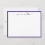 Paars Violet Elegant modern Preppy Girly Script Notitiekaartje (Voorkant)