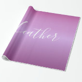 Paars Violet en aangepast witboek Cadeaupapier (Uitgerold)