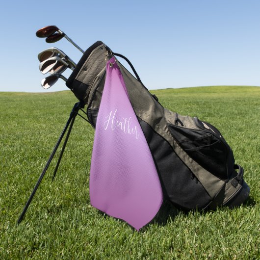 Paars Violet en aangepast witboek Golfhanddoek (Groen)