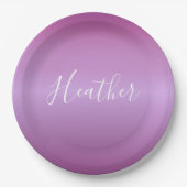 Paars Violet en aangepast witboek Papieren Bordje (Voorkant)