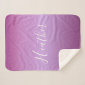 Paars Violet en aangepast witboek Sherpa Deken (Voorkant (horizontaal))