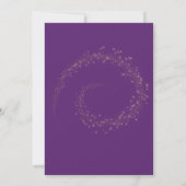 Paars Violet Floral Gold Lijst Weddenschap Kaart (Achterkant)