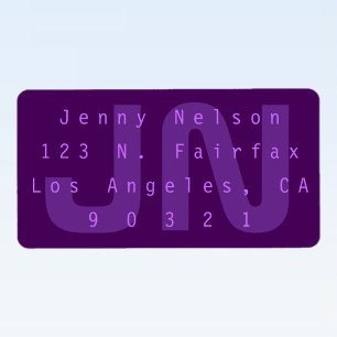 Paars & Violet Fun Modern Return-adres Etiket