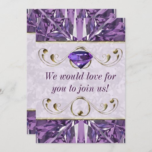 Paars, Violet Gem Kaart (Voorkant / Achterkant)