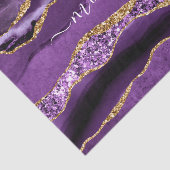 Paars Violet Gold Glitter Name Tissue Paper Agate Tissuepapier (Detail)