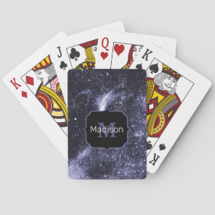 Paars violet peri zwarte abstracte sterrenstelsel pokerkaarten
