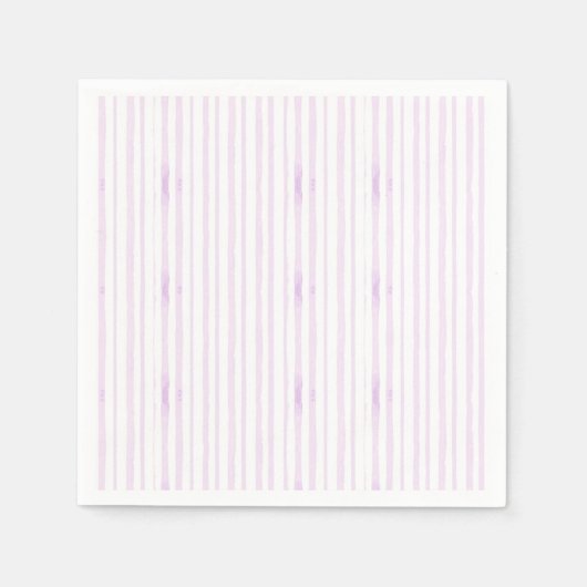 Paars | Violet Waterverf gestreept Servet (Voorkant)