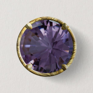 Paars, Violette Edelsteen Ontwerp Ronde Button 3,2 Cm