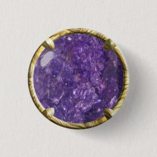Paars, Violette Edelsteen Ontwerp Ronde Button 3,2 Cm