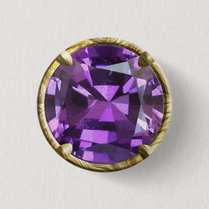 Paars, Violette Edelsteen Ontwerp Ronde Button 3,2 Cm