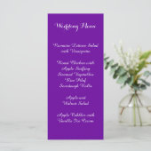 Paars Violette Trouwmenu Menu (Staand voorkant)