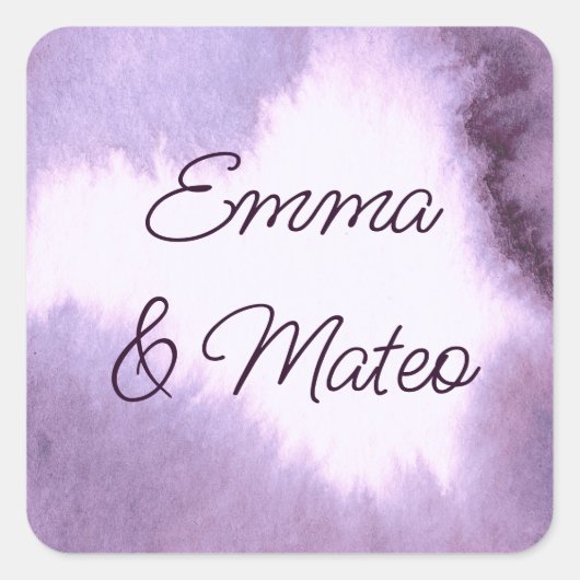 Paars viooltje vierkante sticker (Voorkant)