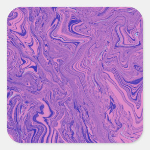 Paars Vloeibaar Marmer Abstract Patroon Vierkante Sticker