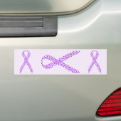 Paars voetenbewust lint bumpersticker (Op auto)