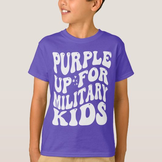 paars voor kinder militaire kinderen t-shirt (Voorkant)
