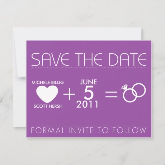 Paars voor Michele Save The Date (Voorkant)